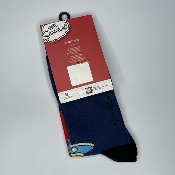 The Simpsons Novelty Socks Bart Simpson Adult One Size Blue Athletic Crew - Picture 2 of 7